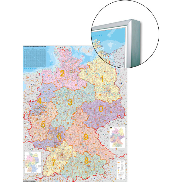 Stiefel Landkarte Deutschland Postleitzahlenkarte zum Pinnen