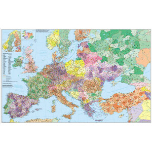 Stiefel Kontinentkarte Europa mit Türkei Straßen- und Postleitzahlenkarte (mehrsprachig)