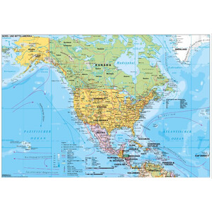 Stiefel Kontinentkarte Nord- und Mittelamerika politisch (137x89)