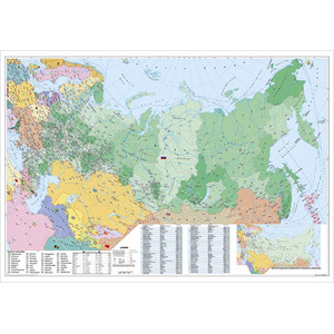 Stiefel Landkarte Russland und Osteuropa politisch mit Postleitzahlen