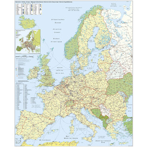 Stiefel Kontinentkarte Europa: Eisenbahn und Fähren