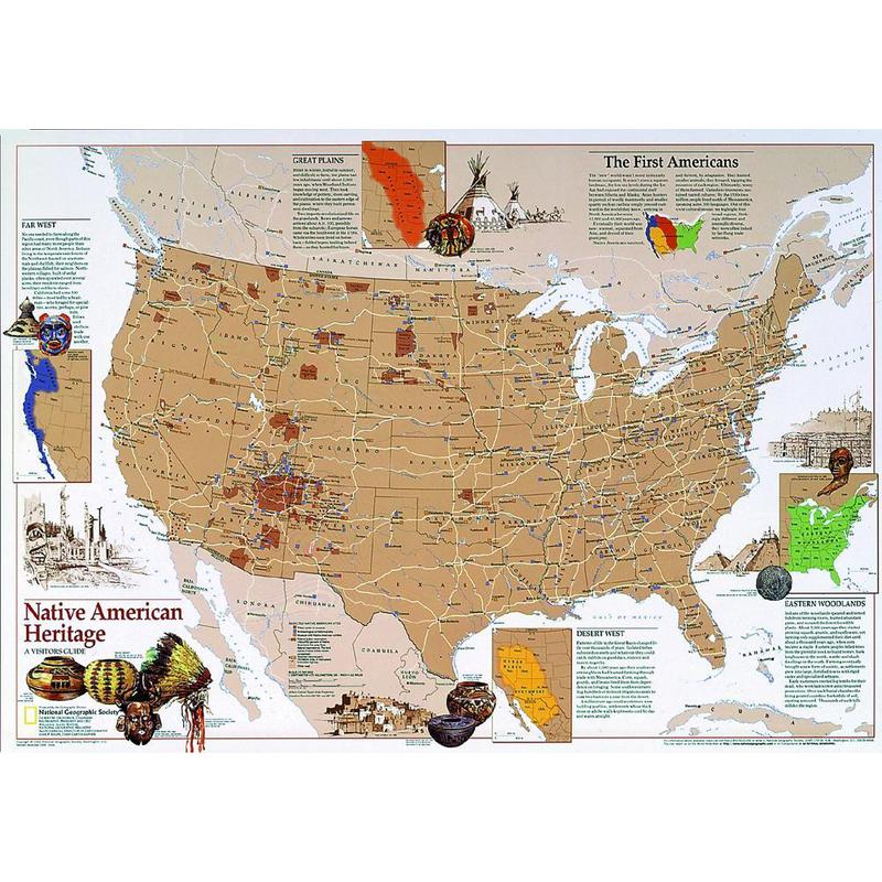 National Geographic Landkarte Amerikanisches heimatliches Erbe