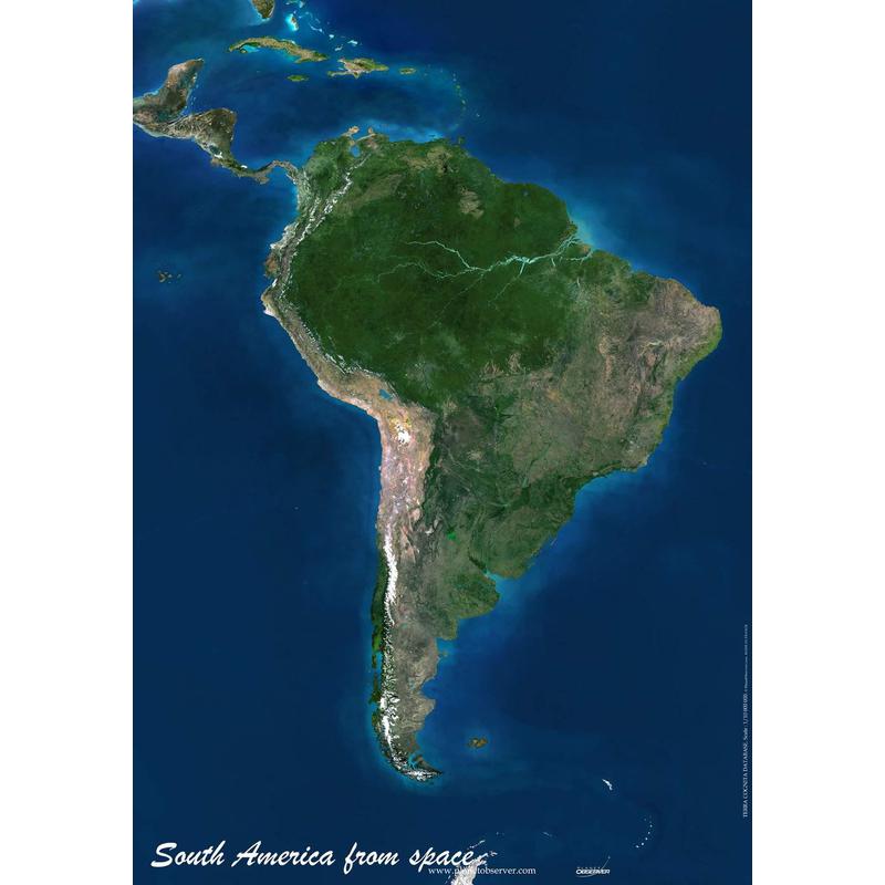 Planet Observer Kontinentkarte Südamerika