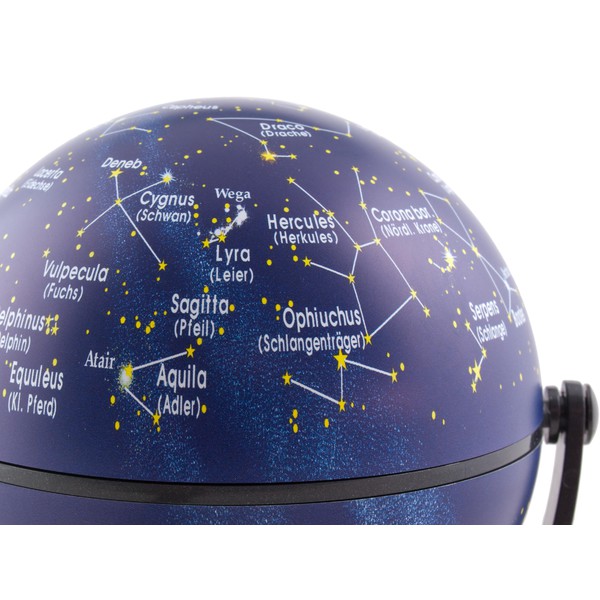 Stellanova Mini-Globus Dreh-Schwenk Globus Sternenhimmel mit IQ-Quiz 10cm