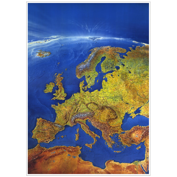 Bacher Verlag Kontinentkarte Original Mair Europa Panorama