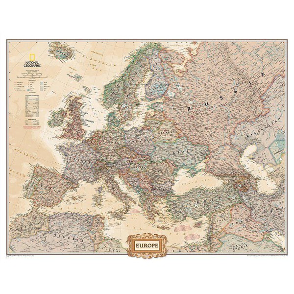 National Geographic Kontinentkarte Europa 3 Teile, Riesenformat