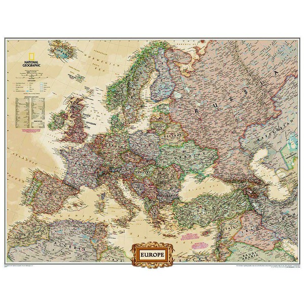 National Geographic Kontinentkarte Antike Europakarte politisch, groß laminiert