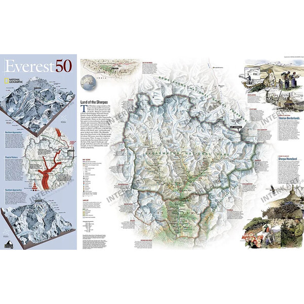 National Geographic Regional-Karte Mount Everest, 50th Anniversary - 2-seitig