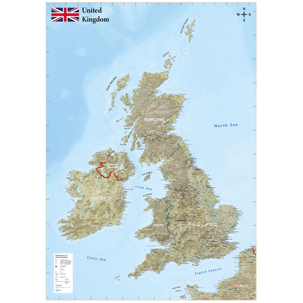 GeoMetro Landkarte United Kingdom (100 x 140 cm)