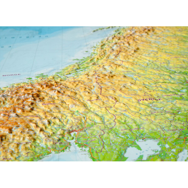 Georelief Regional-Karte Skandinavien
