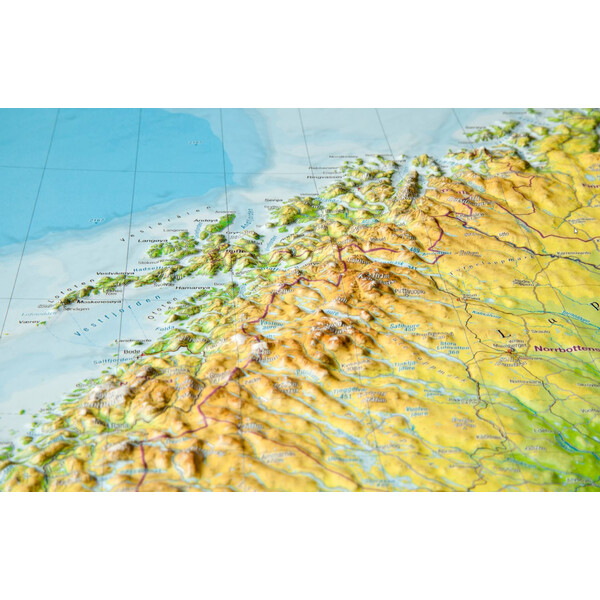 Georelief Regional-Karte Skandinavien