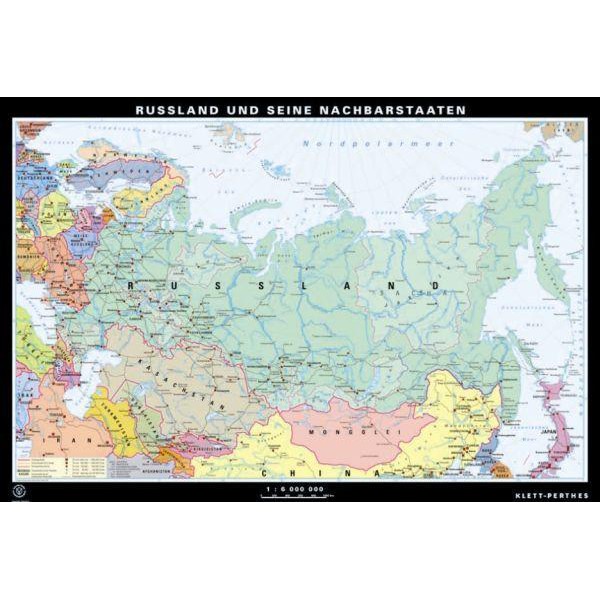 Klett-Perthes Verlag Landkarte Russland u. Nachbarstaaten, politisch / stumm (ABW) 2-seitig