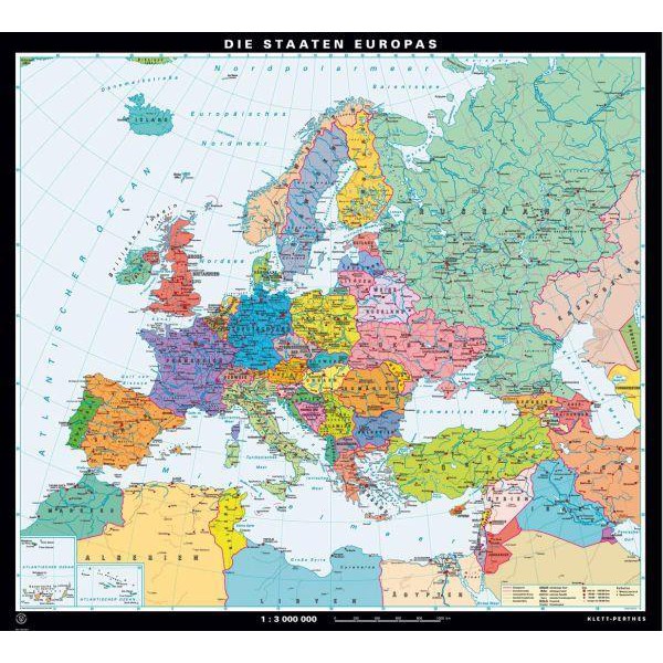 Klett-Perthes Verlag Kontinentkarte Die Staaten Europas