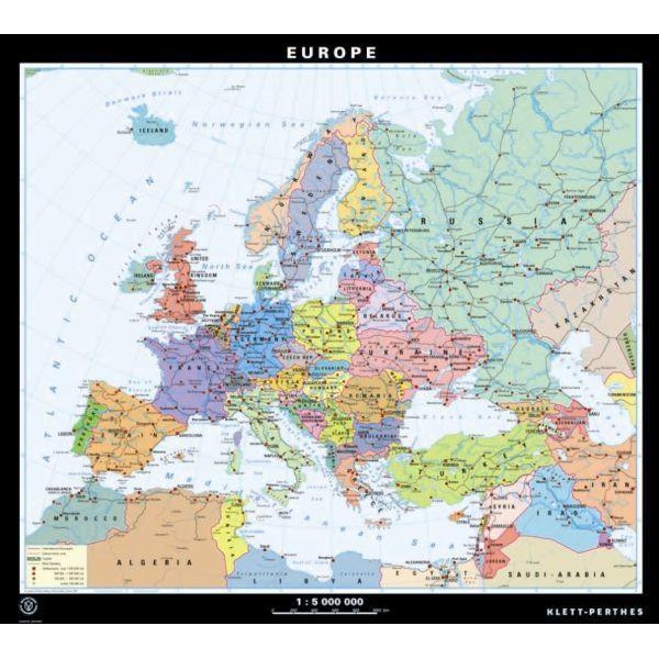 Klett-Perthes Verlag Kontinentkarte Europa politisch / stumm (ABW) 2-seitig