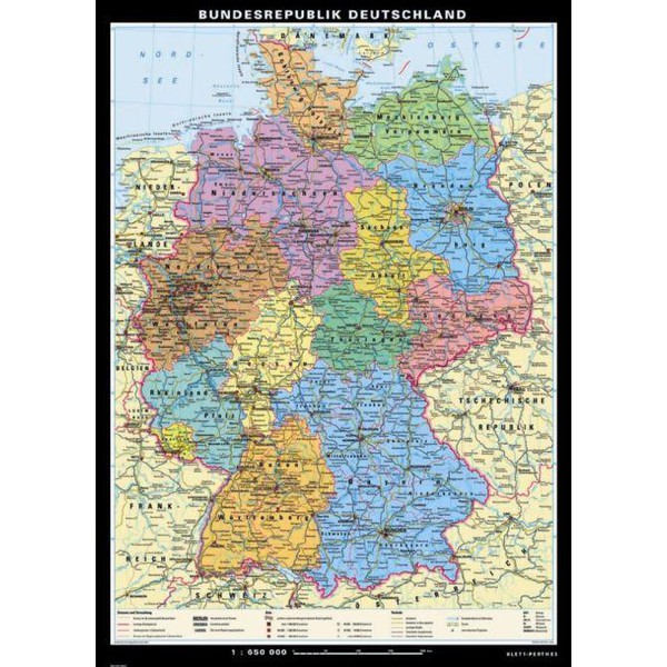 Klett-Perthes Verlag Landkarte Deutschland politisch / stumm (P) 2-seitig