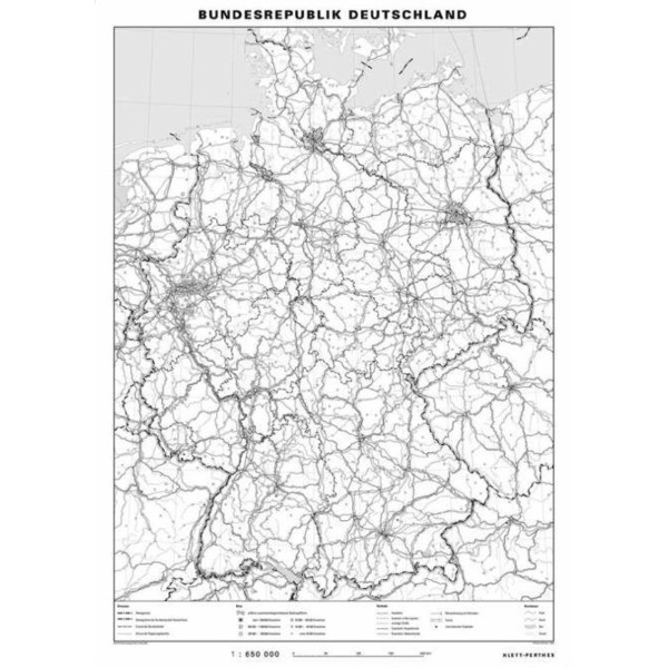 Klett-Perthes Verlag Landkarte Deutschland politisch / stumm (P) 2-seitig
