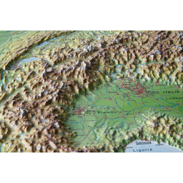 Georelief Regional-Karte Alpenbogen (39x29) 3D Reliefkarte