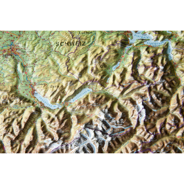 Georelief Landkarte Schweiz (77x57) 3D Reliefkarte