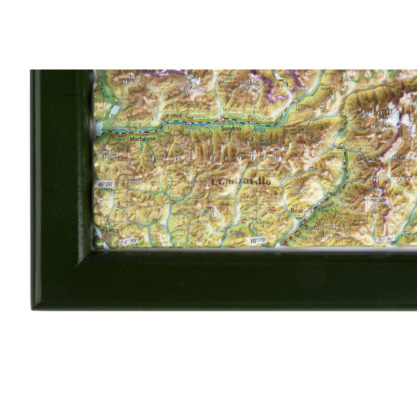 Georelief Landkarte Österreich (77x57) 3D Reliefkarte mit Holzrahmen