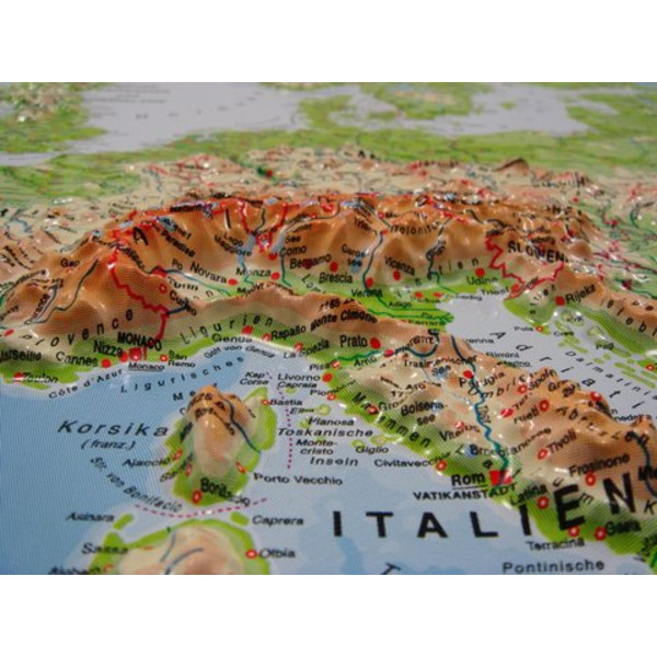 geo-institut Kontinentkarte Reliefkarte Europa Silver line physisch