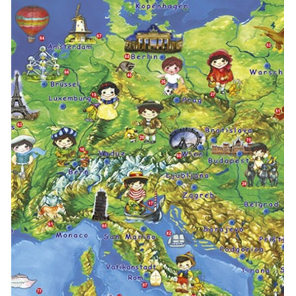 Stiefel Kinderkarte Kindereuropakarte mit Metallleisten