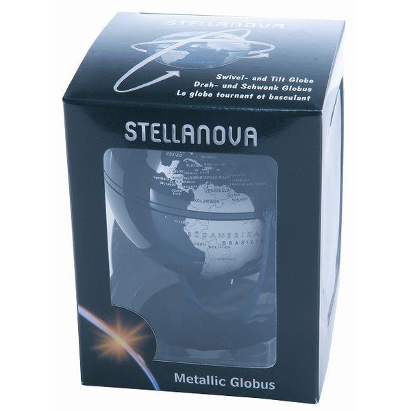Stellanova Mini-Globus Dreh-Schwenk Globus 881080, silbermetallic-blau