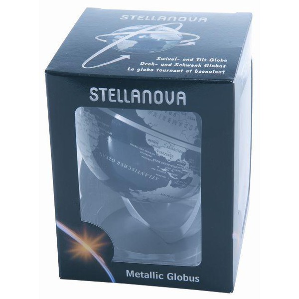 Stellanova Mini-Globus Dreh-Schwenk Globus 891081, silbermetallic-silber