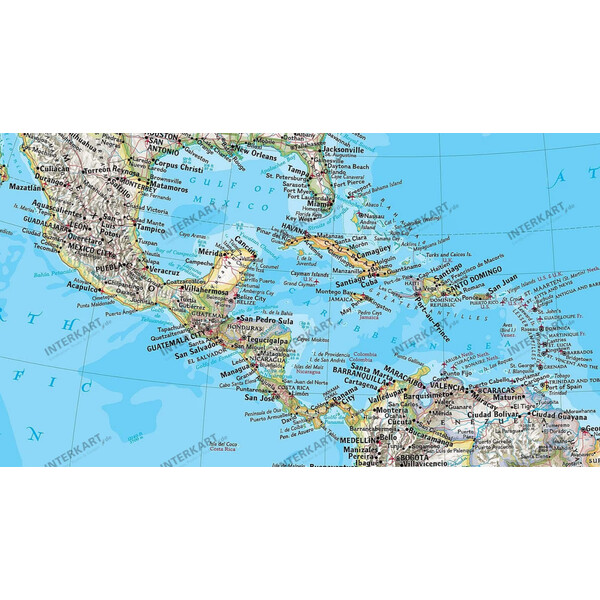 National Geographic Kontinentkarte Nord- und Südamerika politisch (58 x 91 cm)