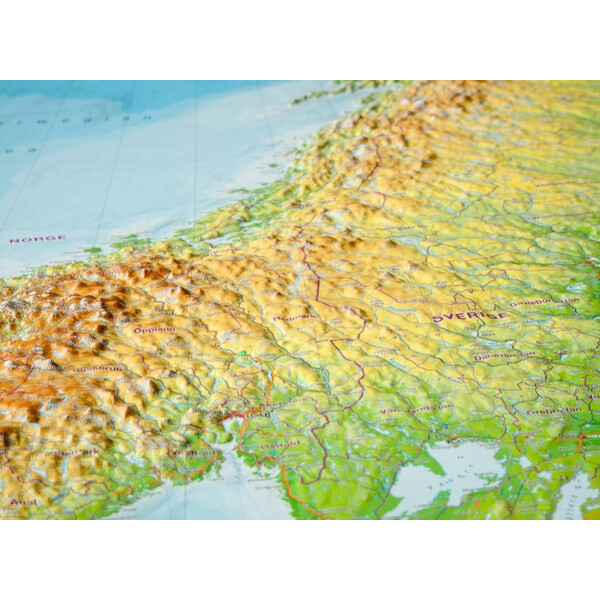 Georelief Regional-Karte Skandinavien