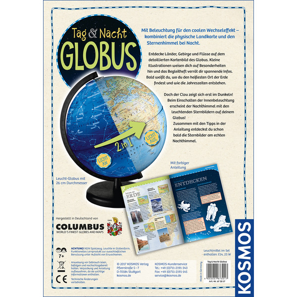 Kosmos Verlag Kinderglobus Tag und Nacht Globus 26cm