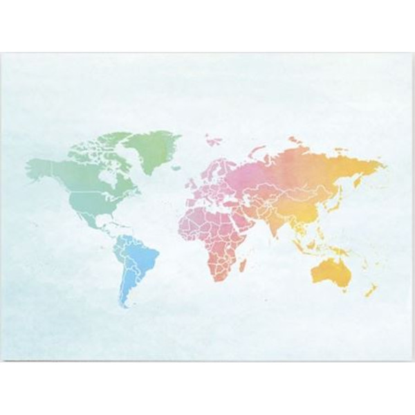Miss Wood Weltkarte Woody Map Watercolor Splash L