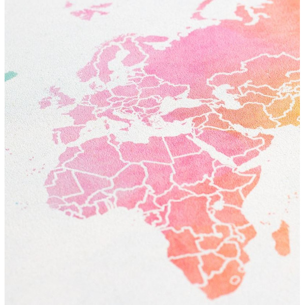 Miss Wood Weltkarte Woody Map Watercolor Splash L