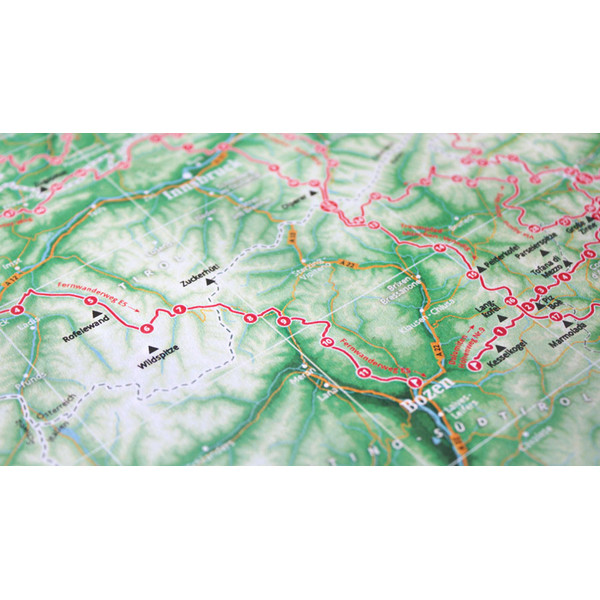 Marmota Maps Regional-Karte Alpenkarte 111 Berge und 20 Wanderwege