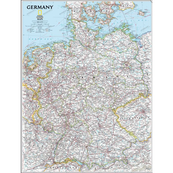 National Geographic Deutschlandkarte Pinnwand gerahmt (silber)