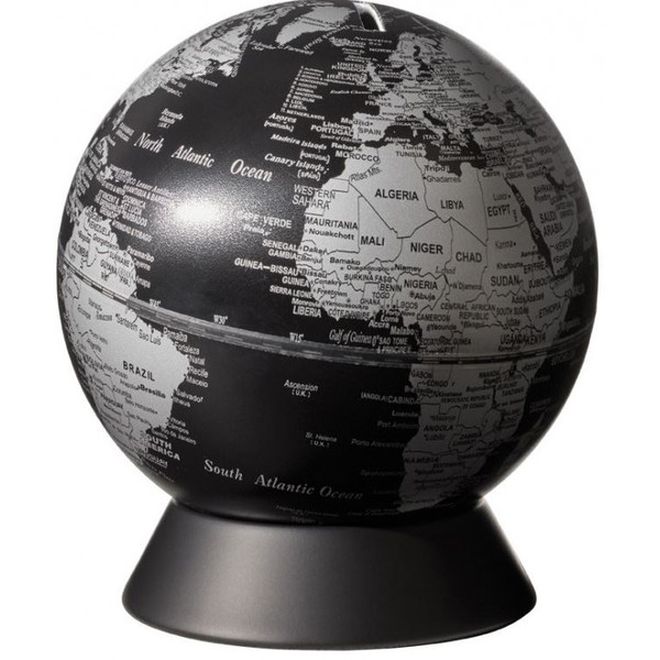 TROIKA Globus Spardose Orion Matt Black 14cm