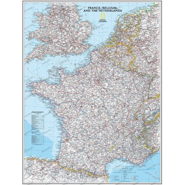 National Geographic Landkarte Frankreich laminiert