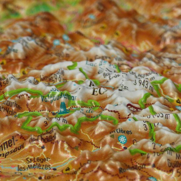 3Dmap Regional-Karte Les Alpes Françaises et ses massifs alpins
