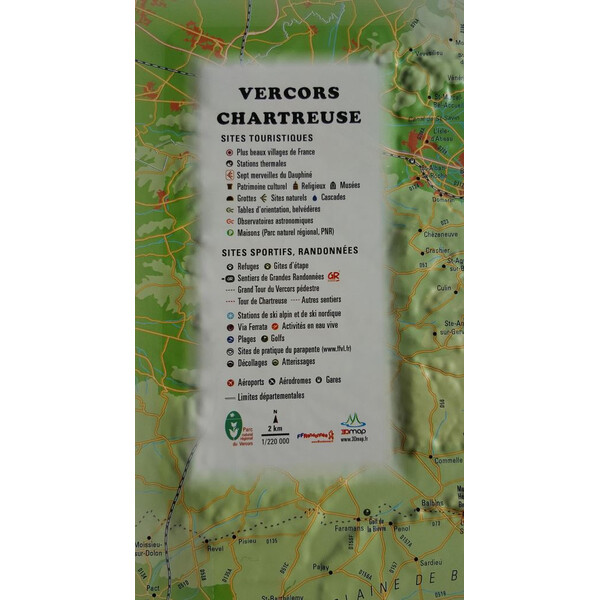 3Dmap Regional-Karte Vercors-Chartreuse