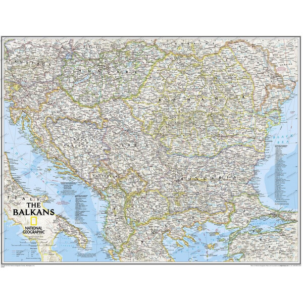 National Geographic Regional-Karte Regionale Karte Balkan