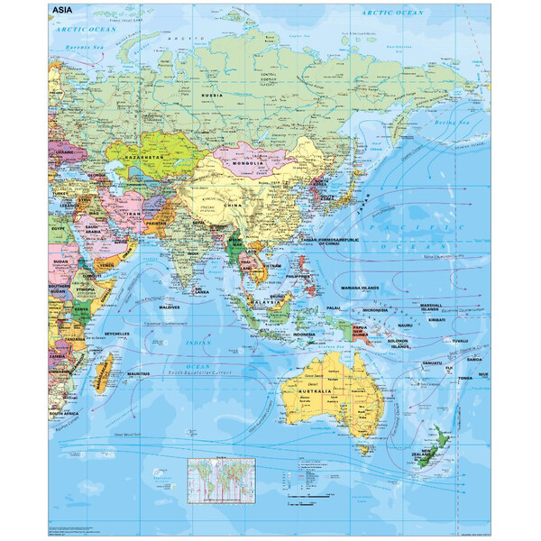 Stiefel Kontinentkarte Asien politisch (englisch)