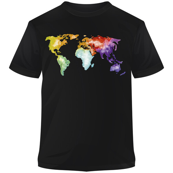 Stiefel T-Shirt Die Welt ist bunt aquarell M