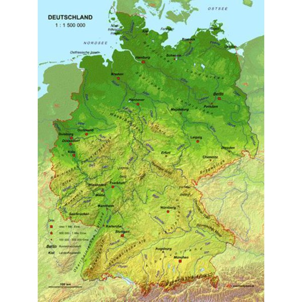 MBM Systems Landkarte Echt 3D Karte Deutschland