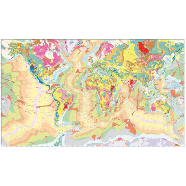 UKGE Weltkarte Geological Map of the World 118cm x 98cm