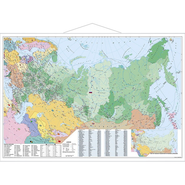 Stiefel Landkarte Russland und Osteuropa politisch mit Postleitzahlen