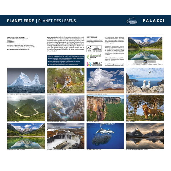 Palazzi Verlag Kalender Planet Erde 2021