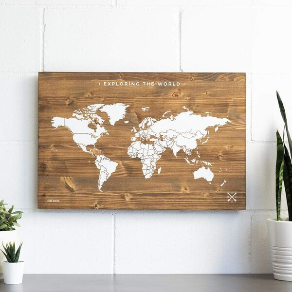 Miss Wood Weltkarte Woody Map Wooden 60x40