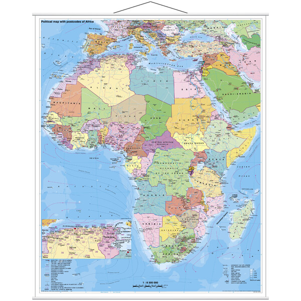 Stiefel Kontinentkarte Afrika politisch mit PLZ