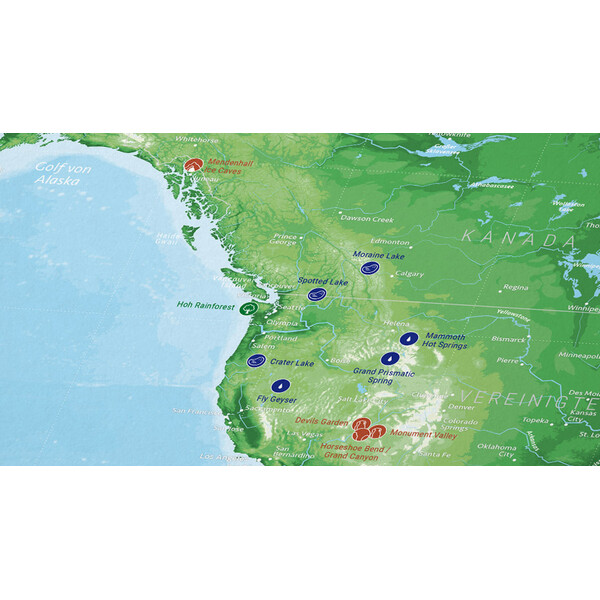 Marmota Maps Weltkarte 99 Naturwunder (200x140)