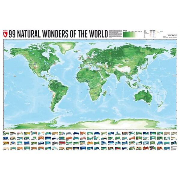 Marmota Maps Weltkarte 99 Natural Wonders (140x100)
