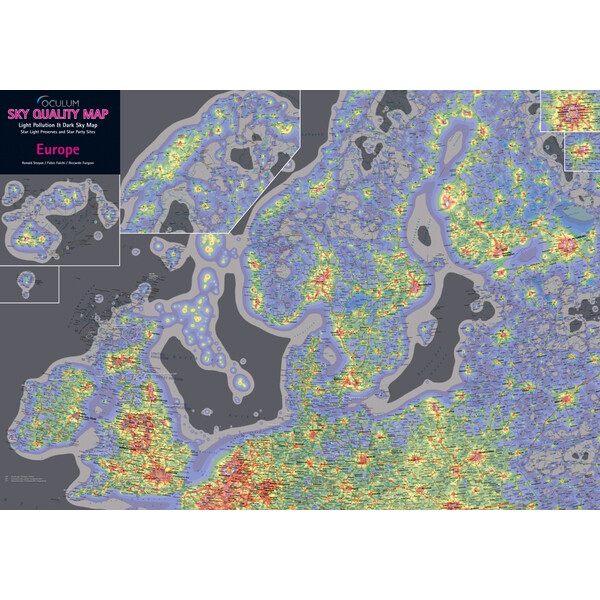 Oculum Verlag Kontinentkarte Sky Quality Map Europe